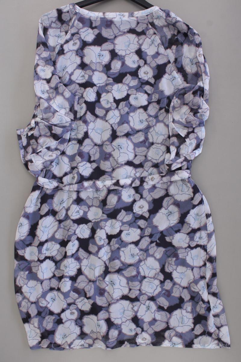 Street One Chiffonkleid Gr. 44 mit Gürtel 3/4 Ärmel grau aus Polyester
