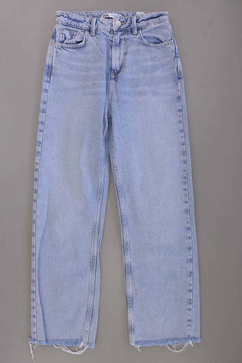 Zara Straight Jeans Gr. 34 blau aus Baumwolle