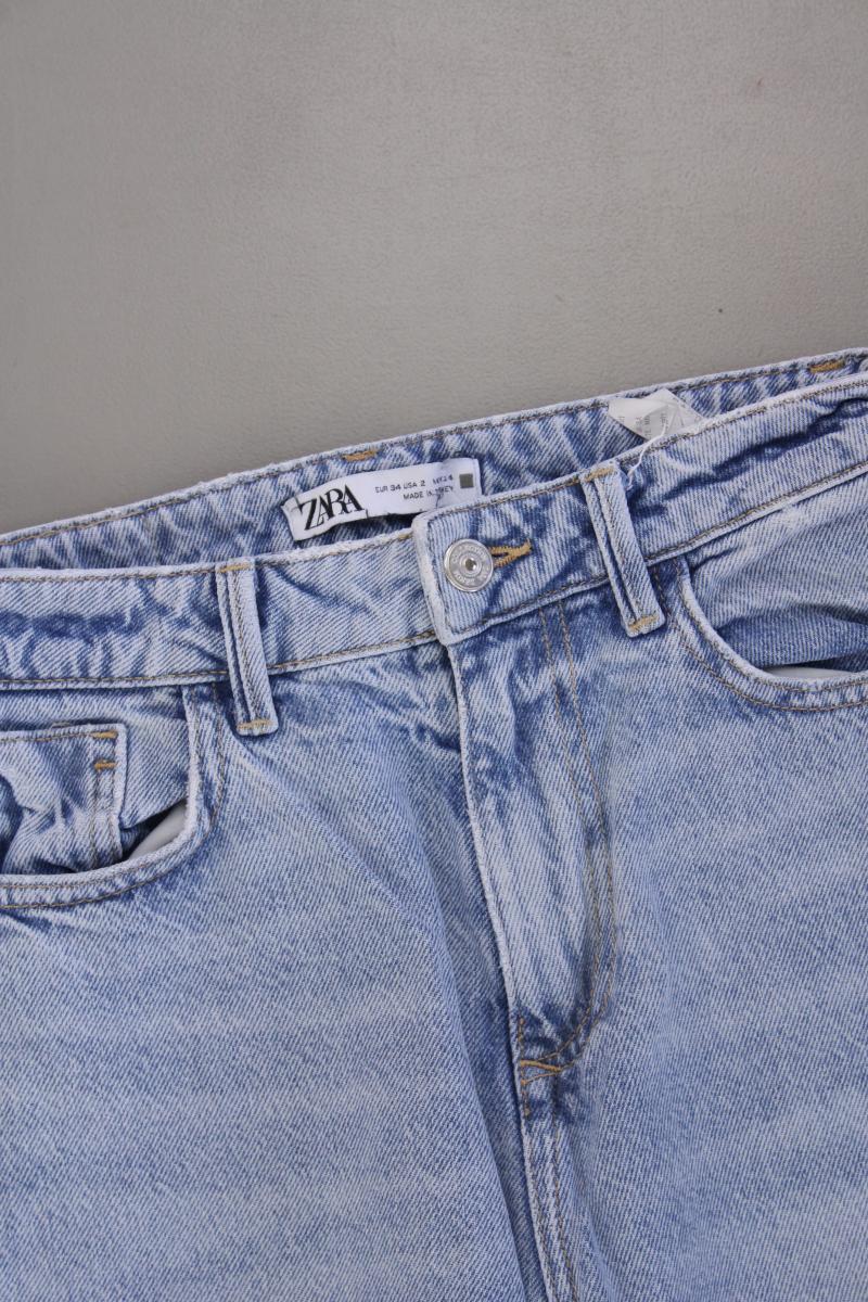 Zara Straight Jeans Gr. 34 blau aus Baumwolle