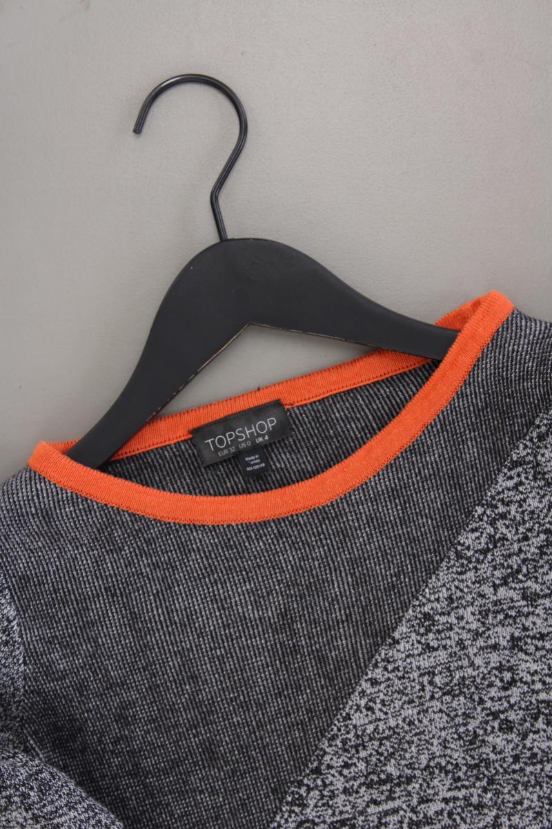 Topshop Cropped Shirt Gr. 32 Langarm grau aus Viskose