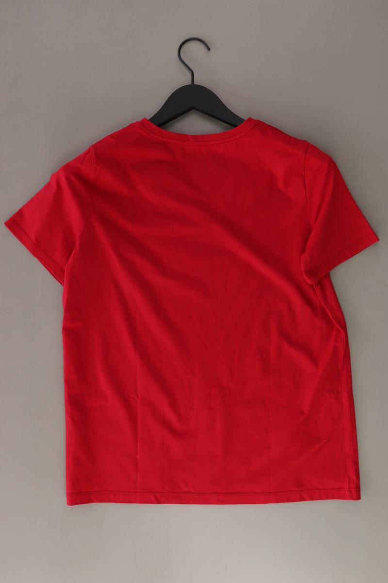 Lands' End Shirt mit V-Ausschnitt Gr. S Kurzarm rot aus Baumwolle