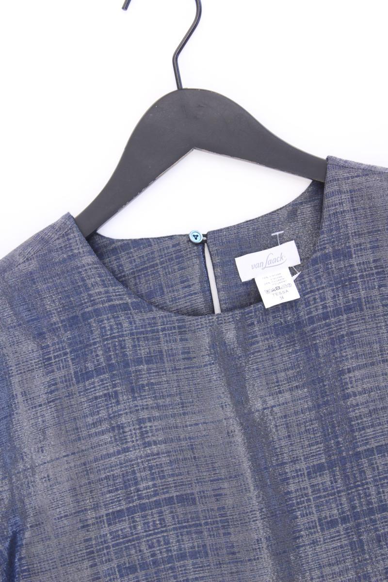 van Laack Kurzarmbluse Gr. 36 blau aus Viskose