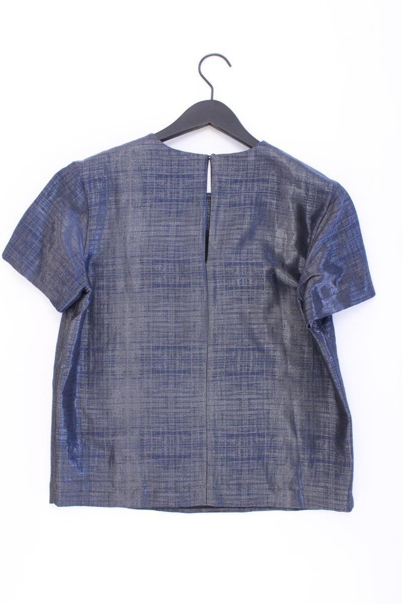 van Laack Kurzarmbluse Gr. 36 blau aus Viskose