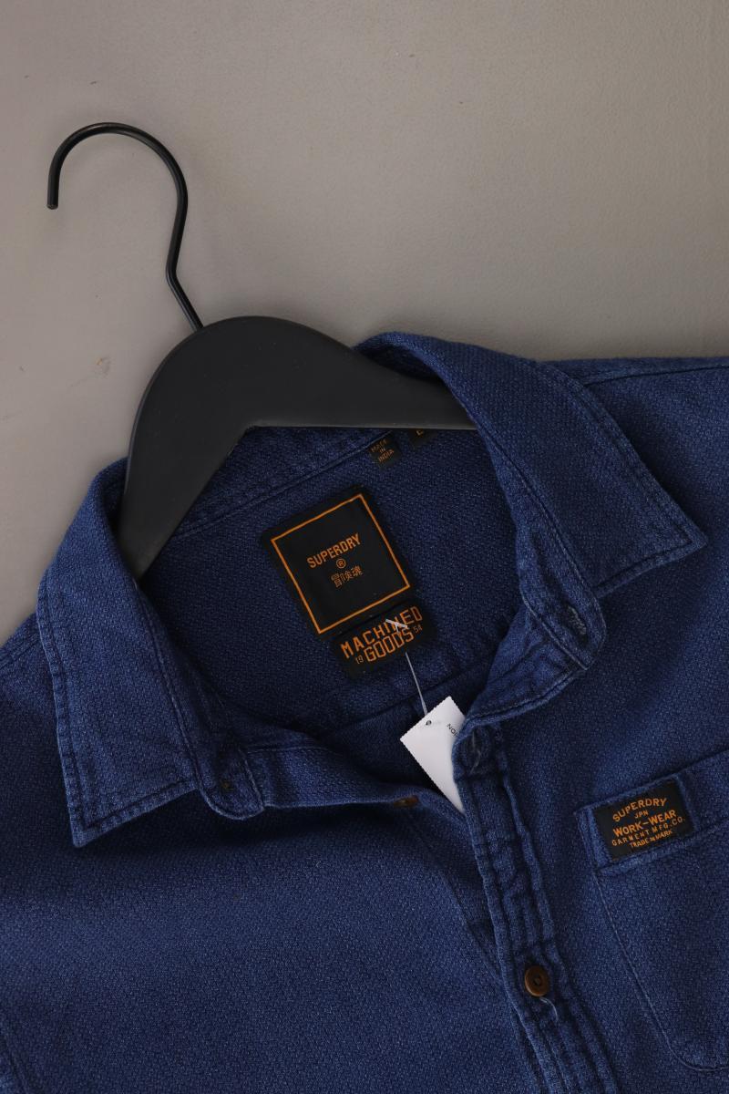 Superdry Kurzarmhemd für Herren Gr. L blau aus Baumwolle