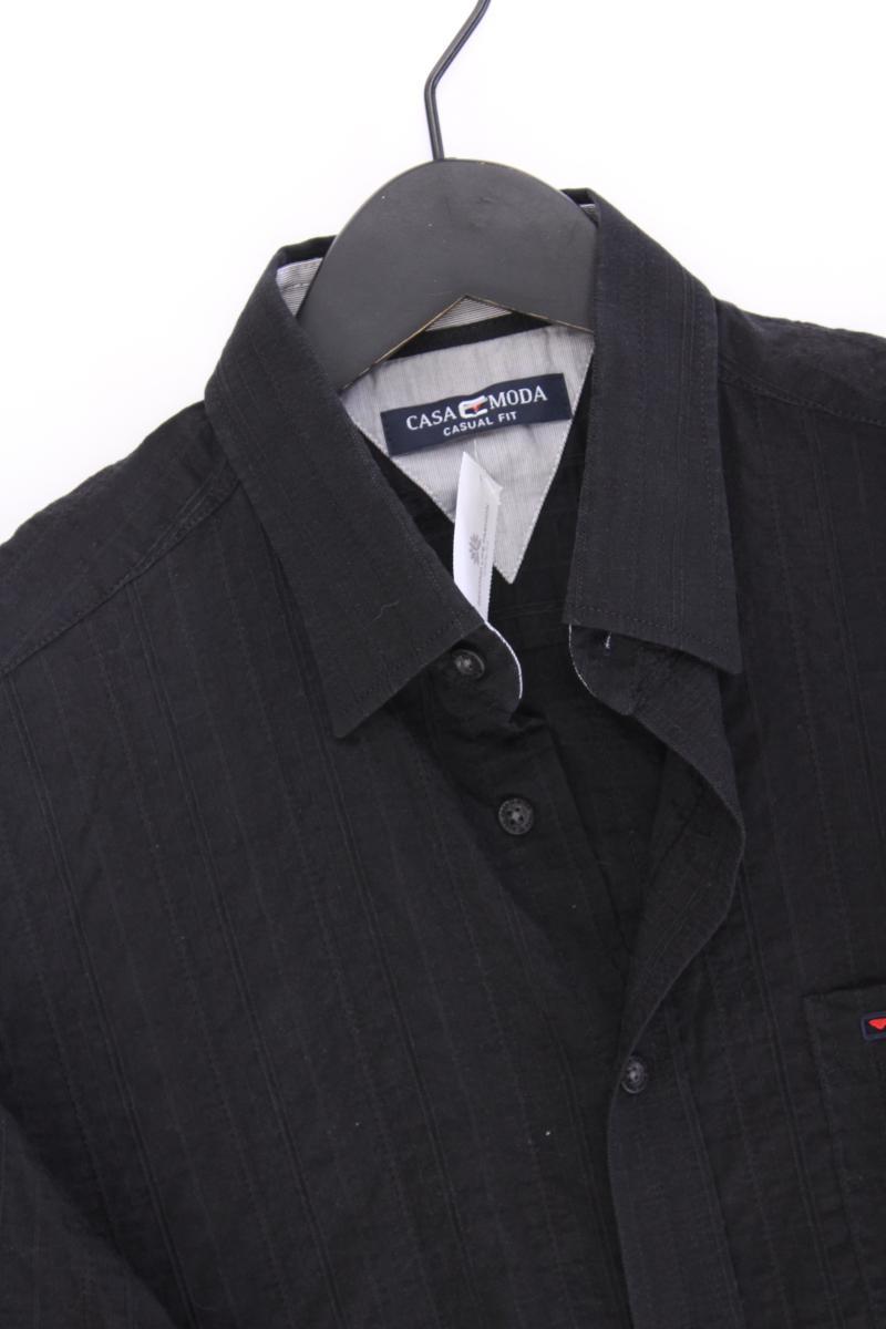 Casa Moda Kurzarmhemd für Herren Gr. Hemdgröße 39/40 schwarz aus Baumwolle