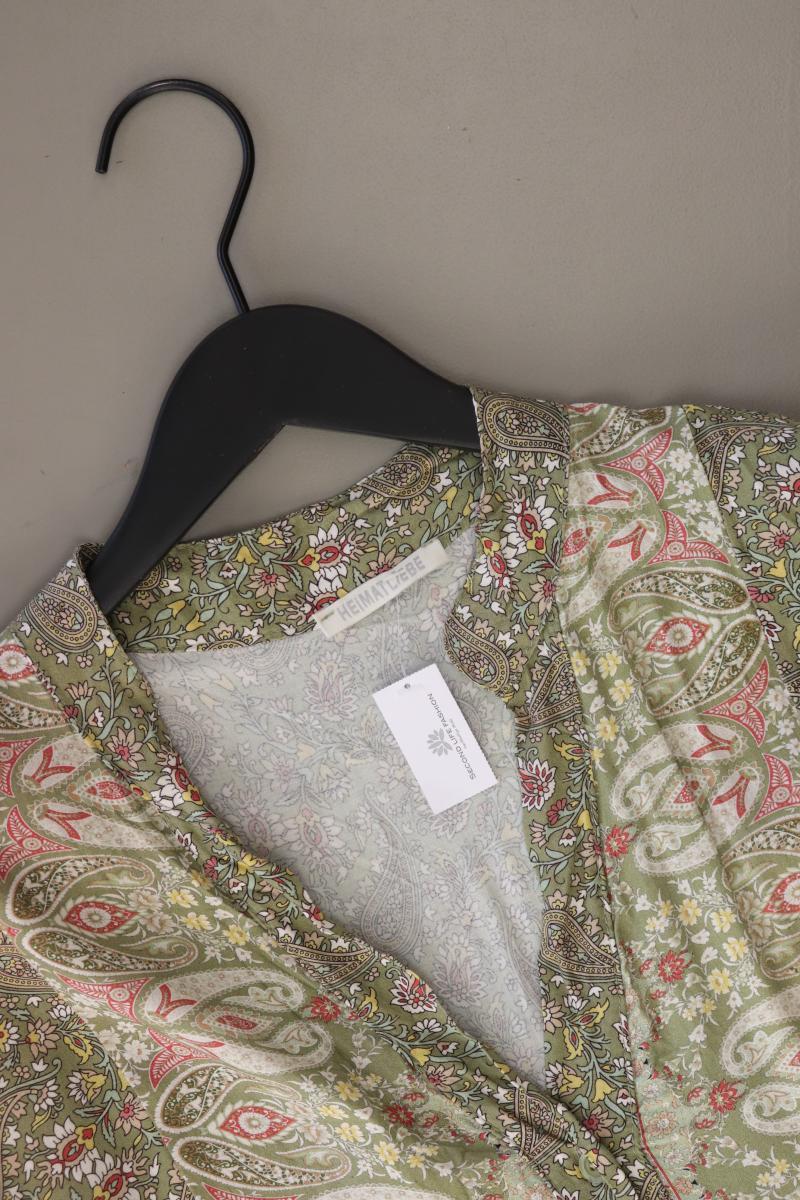 HEIMATLIEBE Langarmkleid Gr. 38 mit Paisleymuster olivgrün aus Viskose