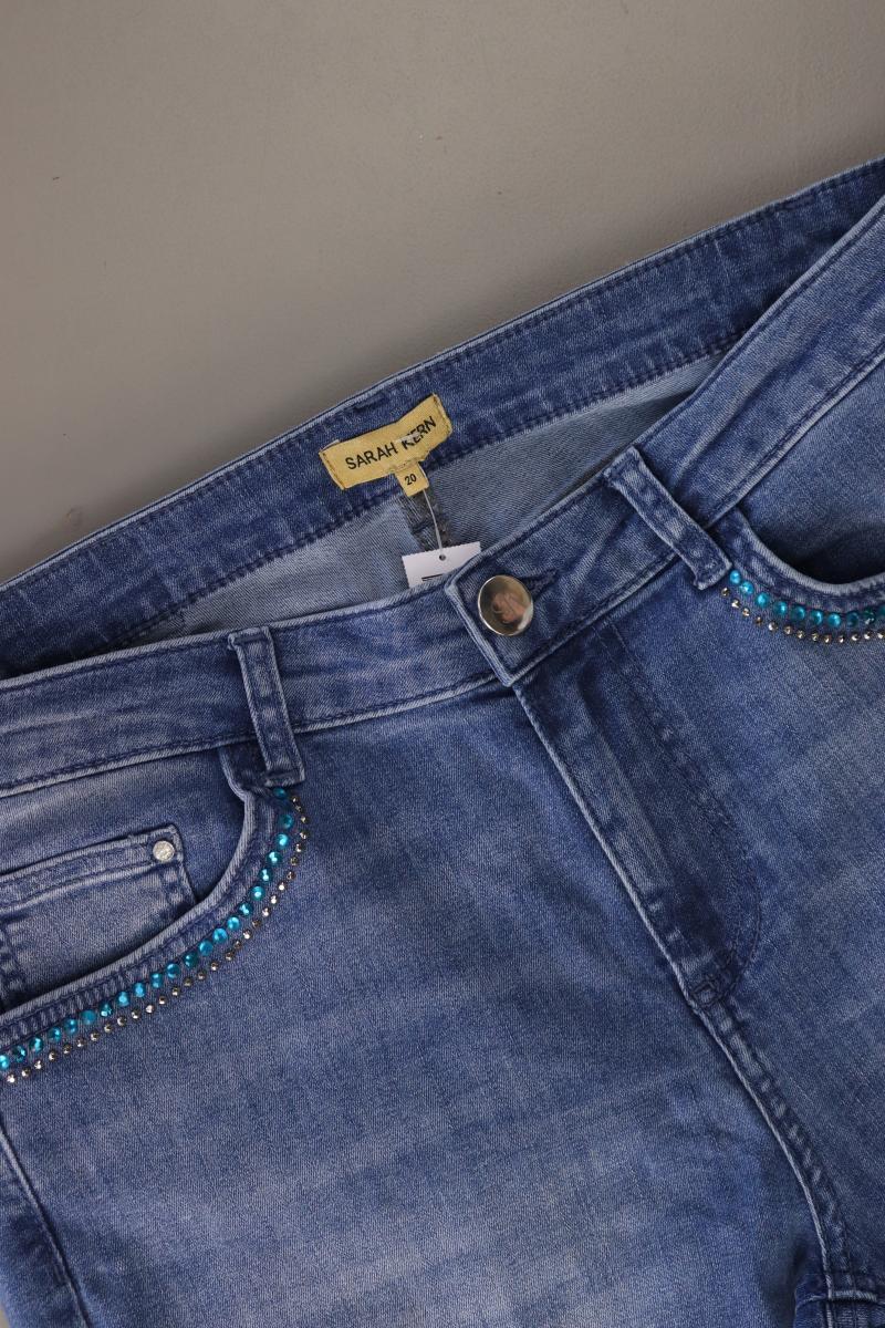 Sarah Kern Straight Jeans Gr. Kurzgröße 20 blau aus Baumwolle