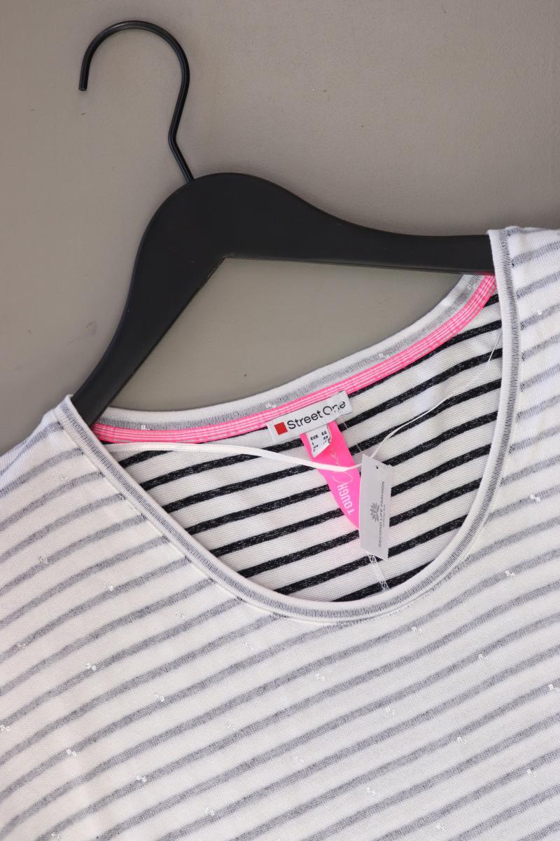 Street One Ringelshirt Gr. 44 gestreift Kurzarm creme aus Viskose