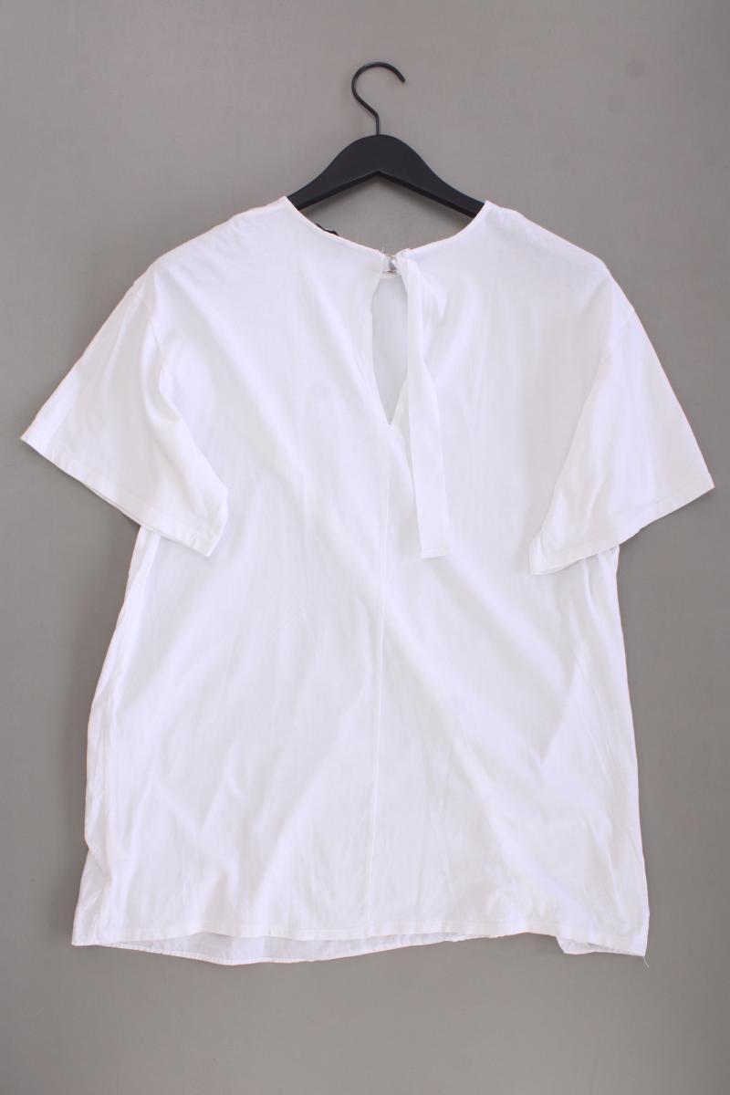 Zara T-Shirt Gr. M Kurzarm weiß aus Baumwolle