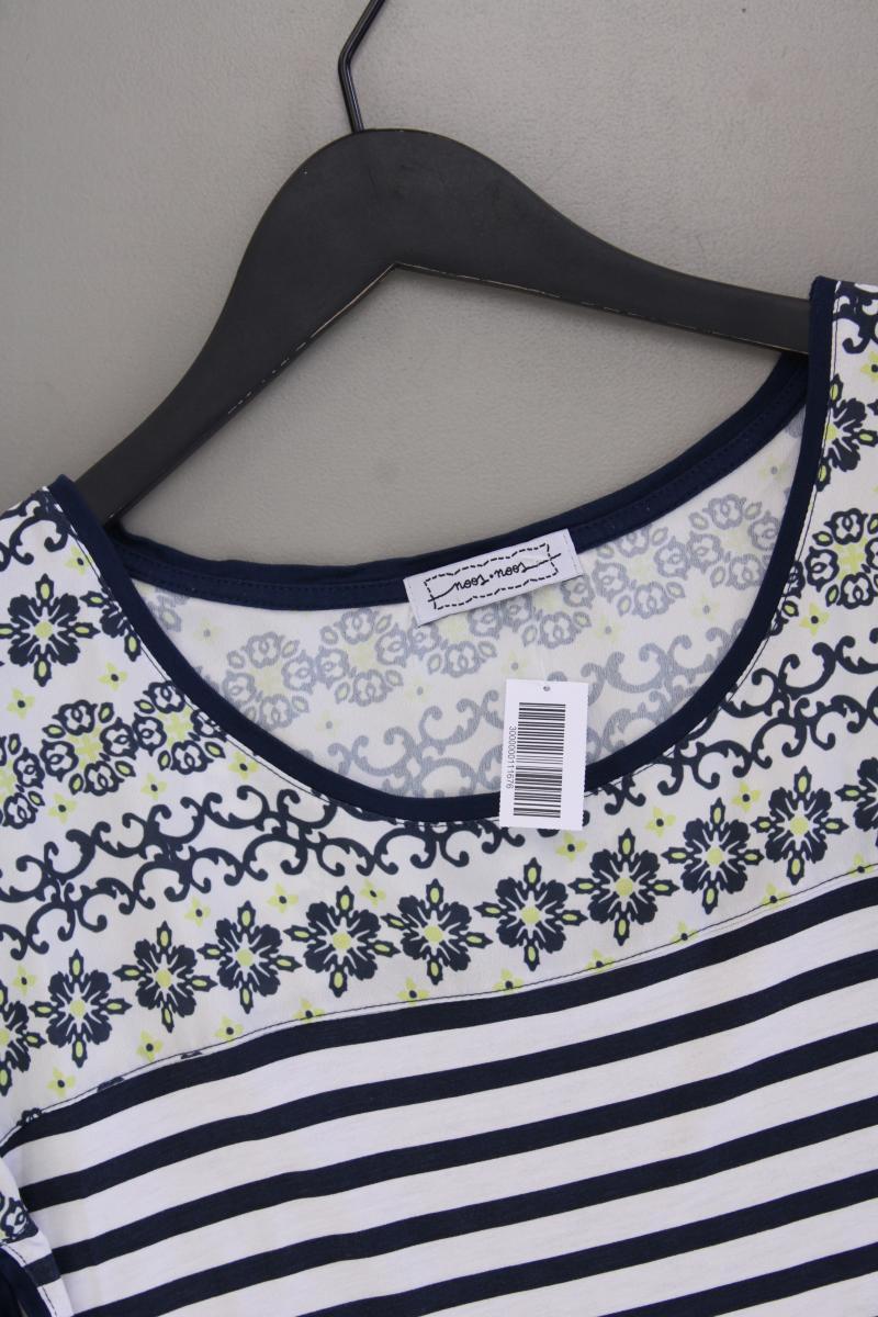 Noos Noos Bluse Gr. L gestreift Kurzarm blau aus Viskose