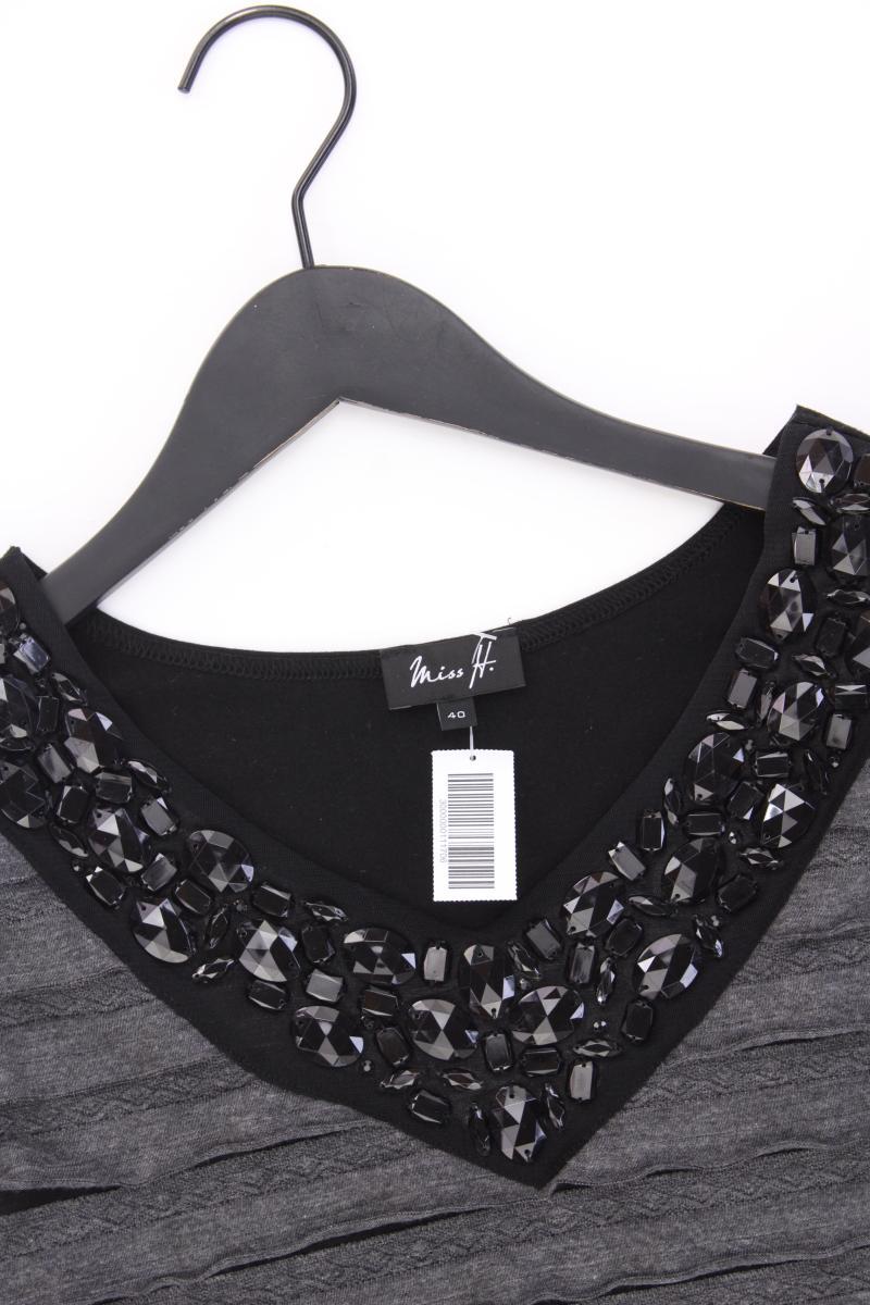 Miss H. Abendkleid Gr. 40 Ärmellos grau aus Viskose