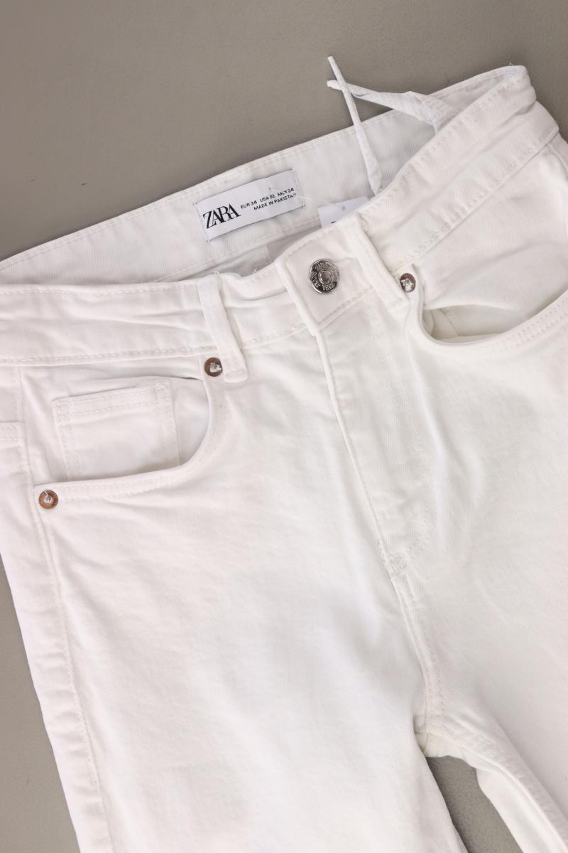 Zara Straight Jeans Gr. 34 weiß aus Baumwolle