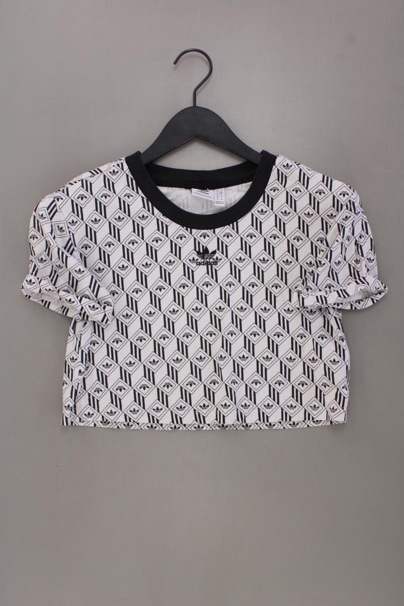 Adidas Cropped Shirt Gr. S Kurzarm creme aus Baumwolle