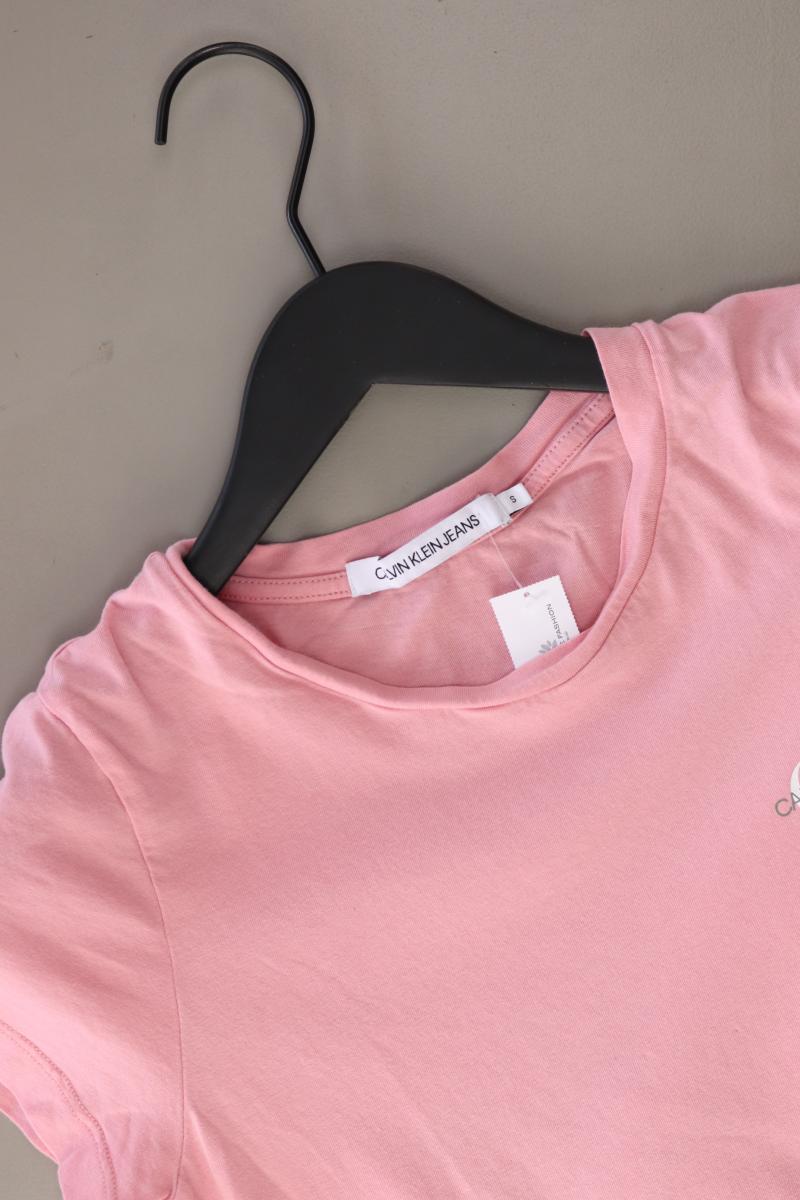 Calvin Klein Jeans T-Shirt Gr. S Kurzarm rosa aus Baumwolle