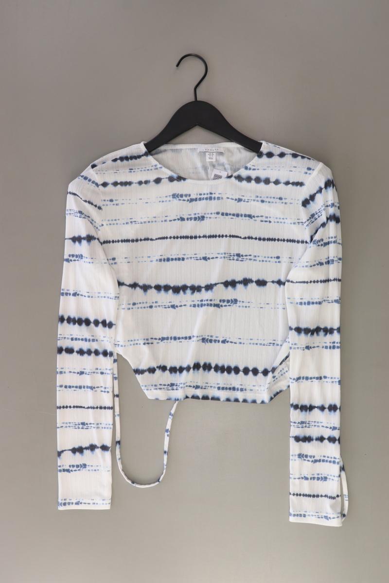 Topshop Cropped Shirt Gr. 44 Langarm weiß aus Polyester