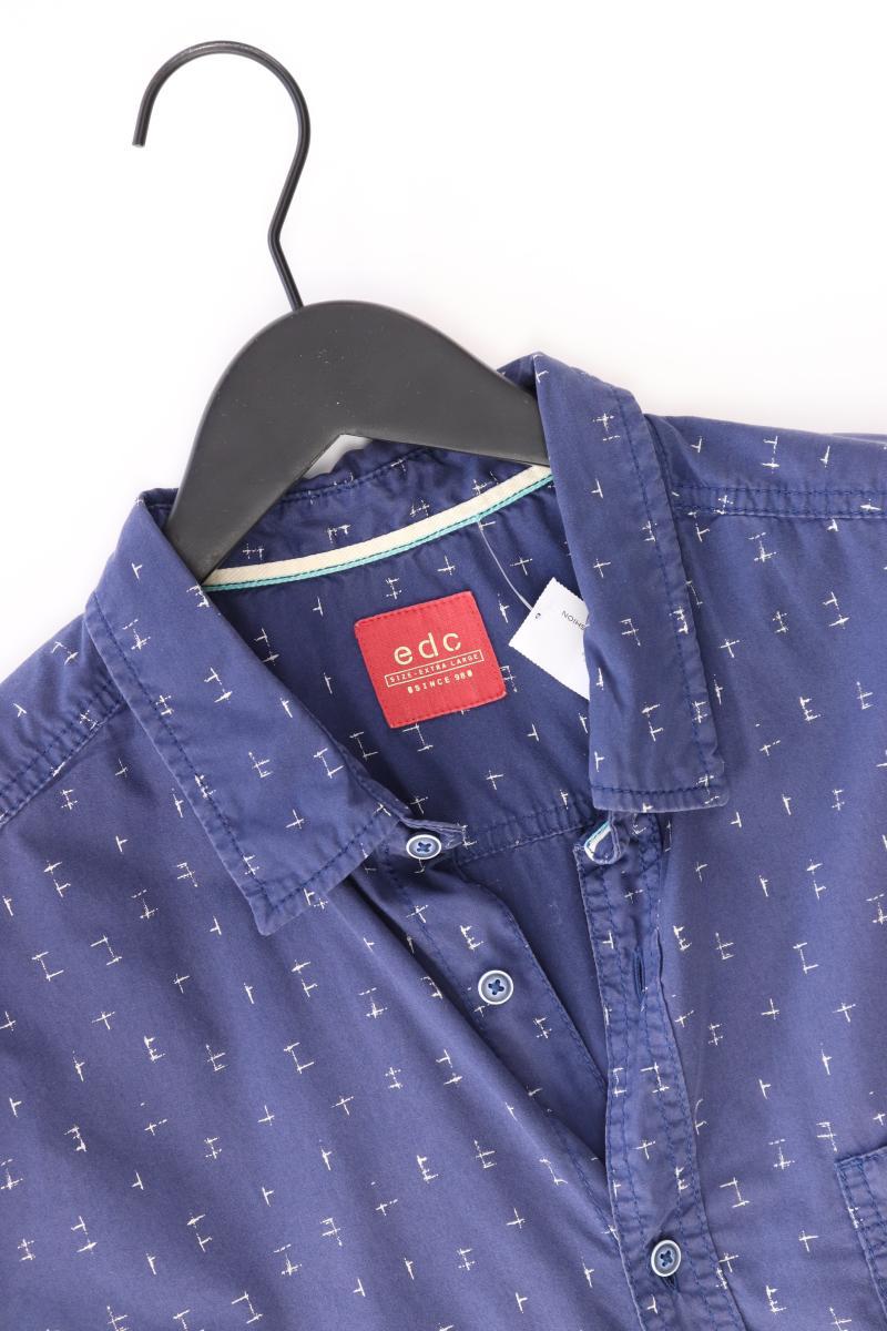 edc by Esprit Kurzarmhemd für Herren Gr. XL blau aus Baumwolle