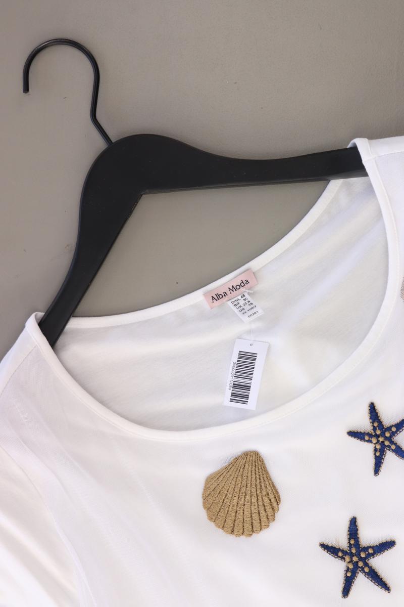 Alba Moda Kurzarmbluse Gr. 48 weiß aus Viskose