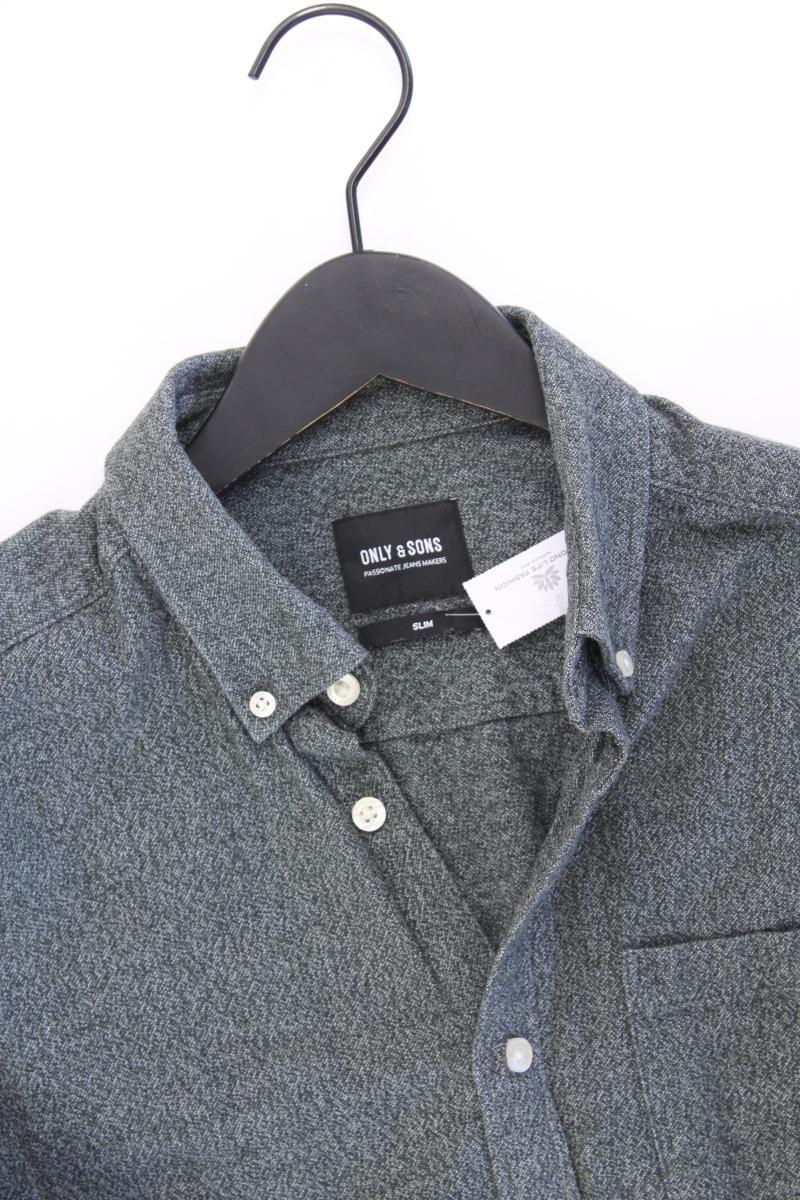 ONLY & SONS Langarmhemd für Herren Gr. M grün aus Baumwolle