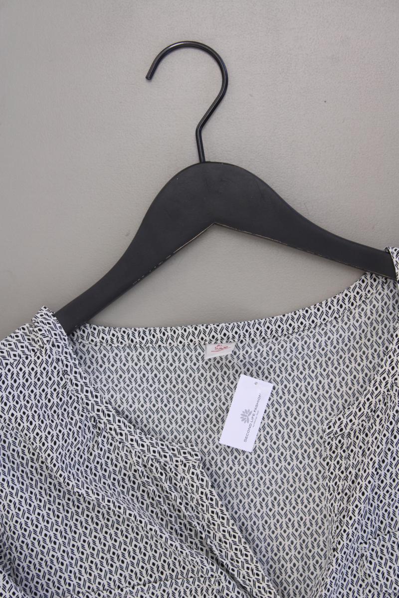 s.Oliver Langarmbluse Gr. 40 geometrisches Muster grau aus Polyester