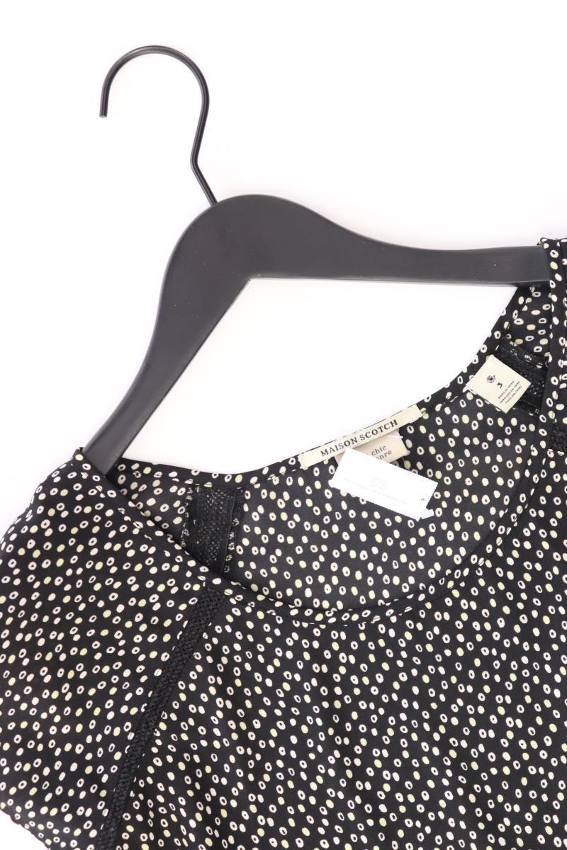 Maison Scotch Kurzarmbluse Gr. 40 schwarz aus Polyester