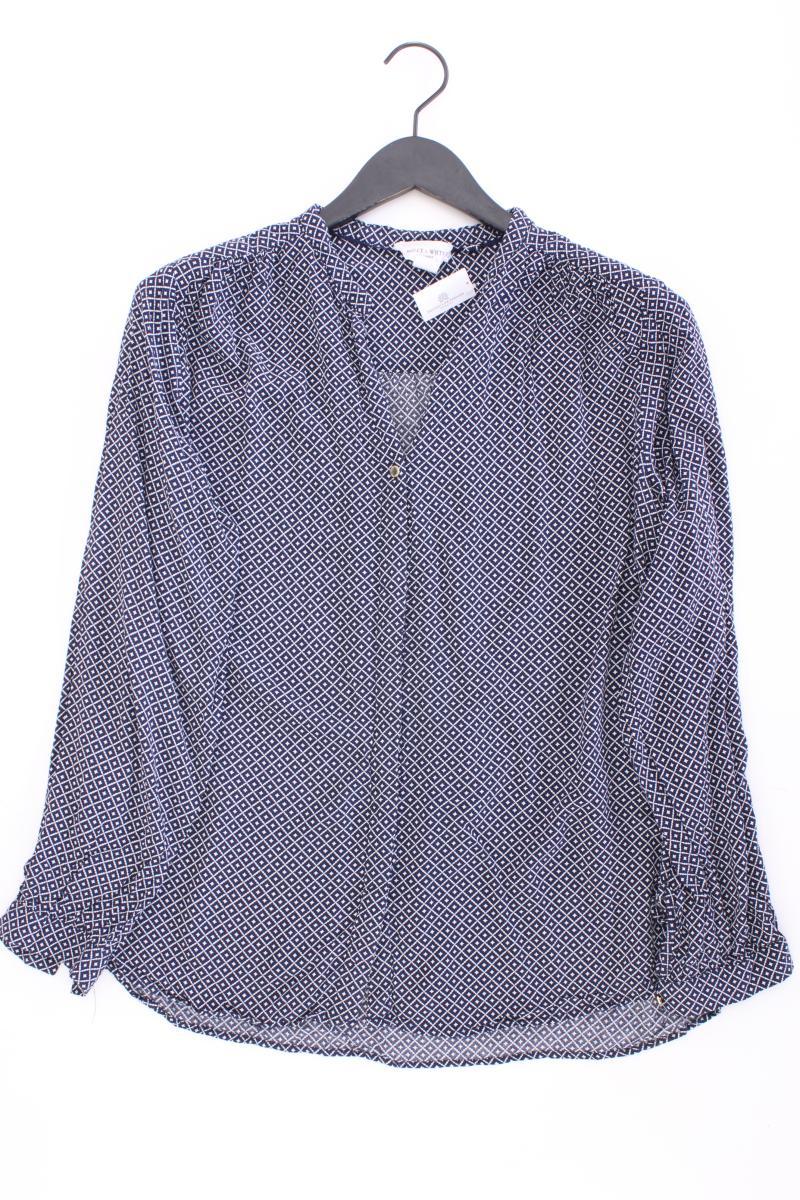 Holly & Whyte Langarmbluse Gr. L geometrisches Muster blau aus Viskose