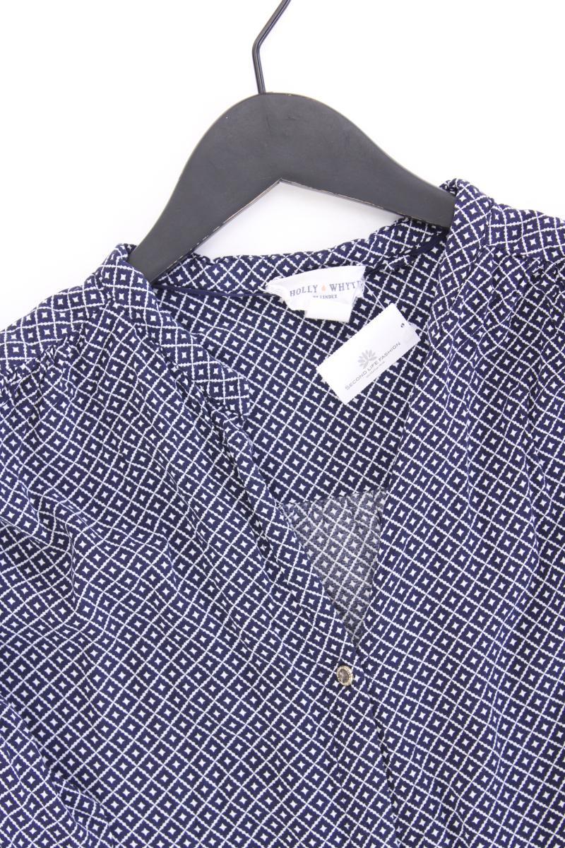 Holly & Whyte Langarmbluse Gr. L geometrisches Muster blau aus Viskose