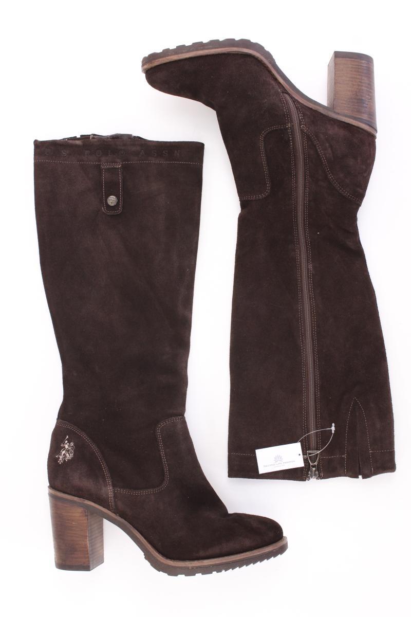 U.S. Polo Assn High-Heel Stiefel Gr. 39 neuwertig braun aus Leder
