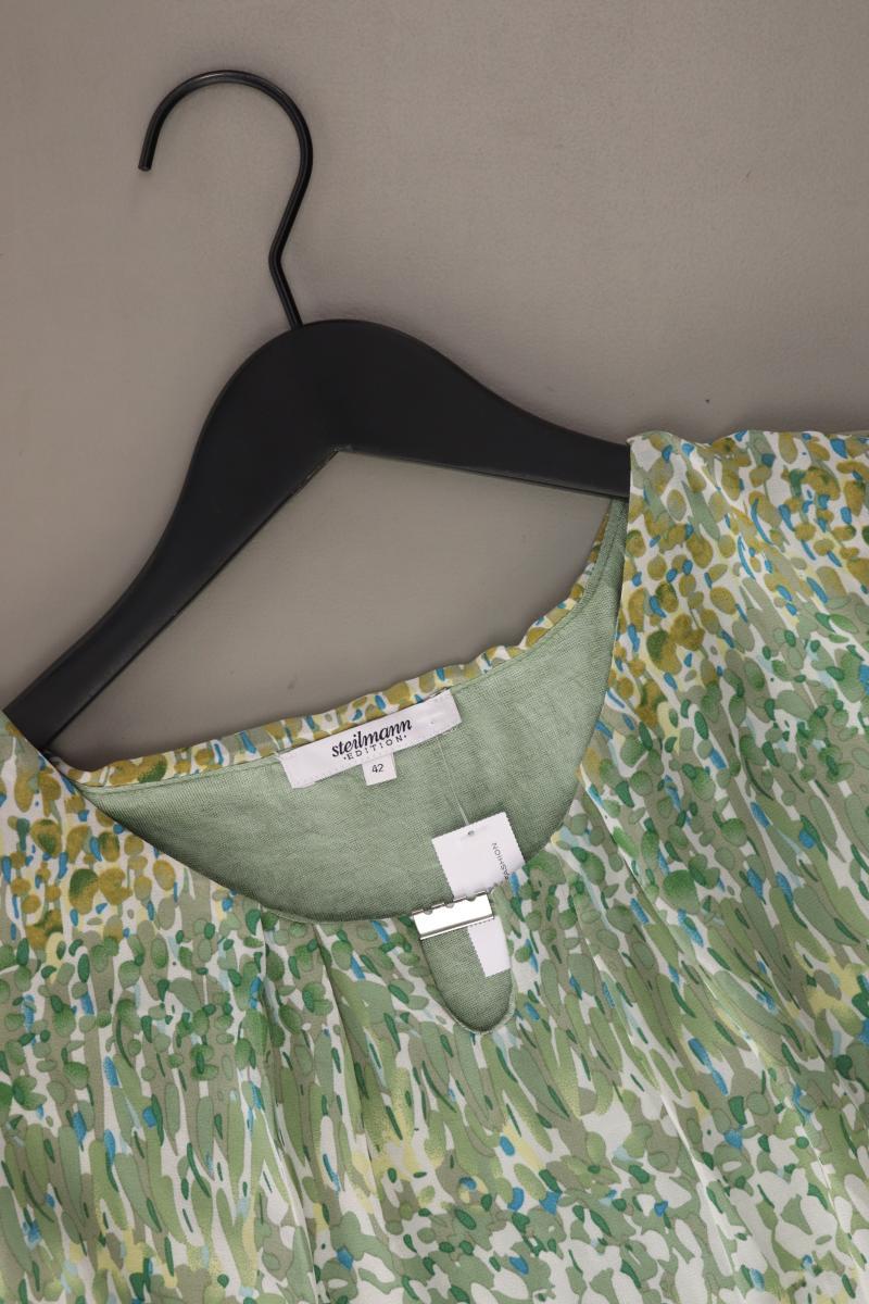 Steilmann Kurzarmbluse Gr. 42 grün aus Polyester