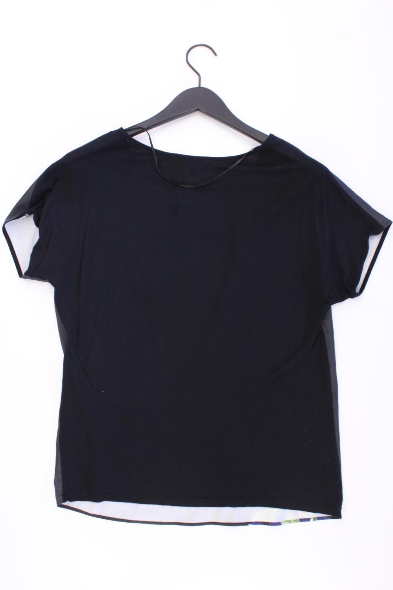 Esprit Kurzarmbluse Gr. M mit Blumenmuster schwarz aus Polyester