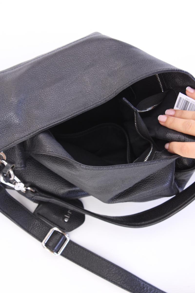 Abro Schultertasche schwarz aus Leder
