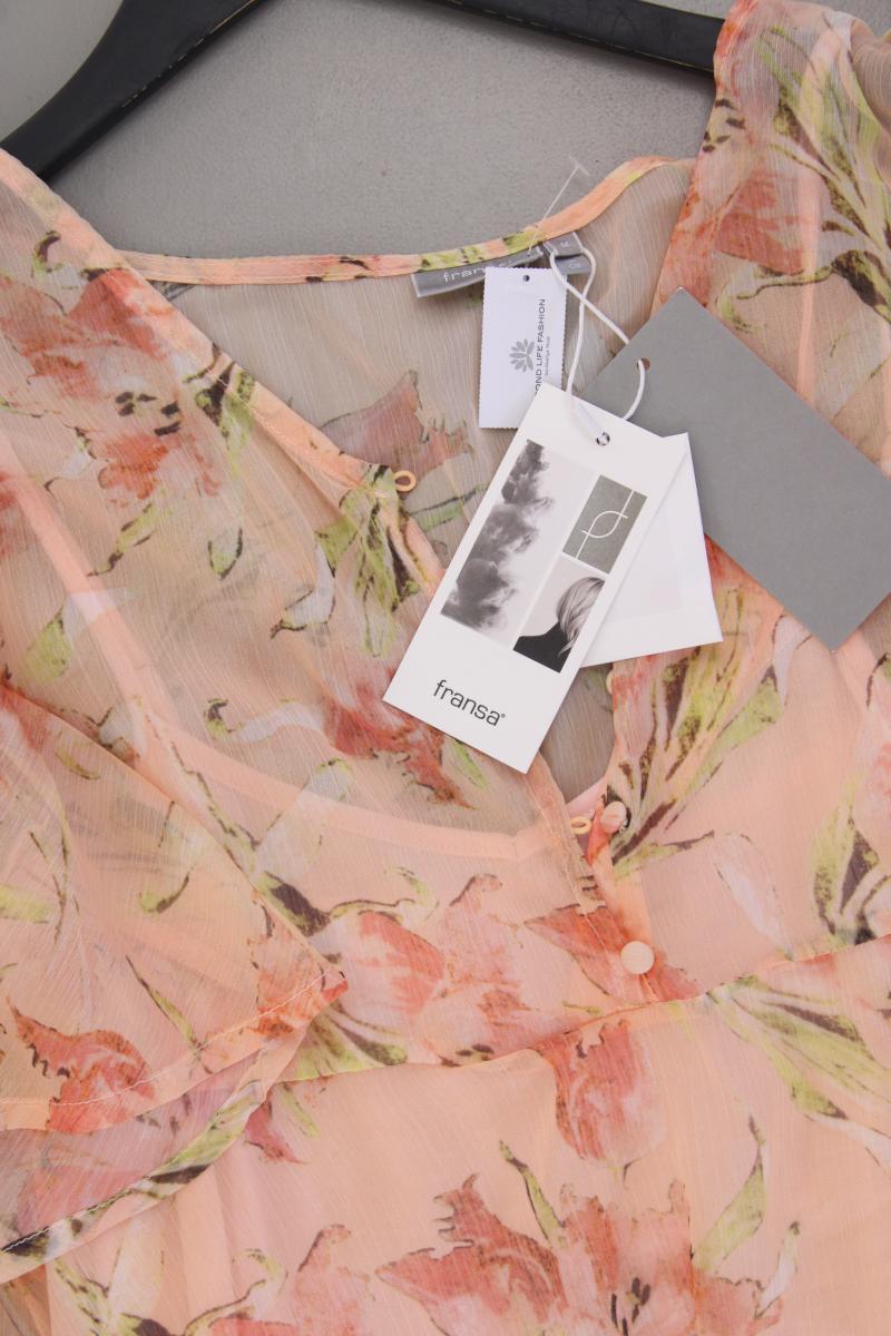 Fransa Kurzarmkleid Gr. M mit Blumenmuster neu mit Etikett orange aus Polyester