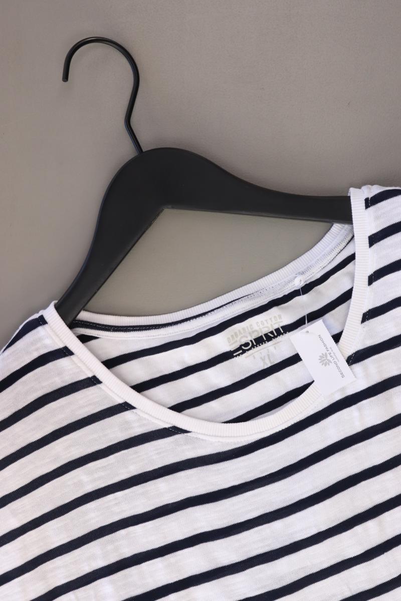 Esprit Ringelshirt Gr. XL gestreift Kurzarm weiß aus Baumwolle