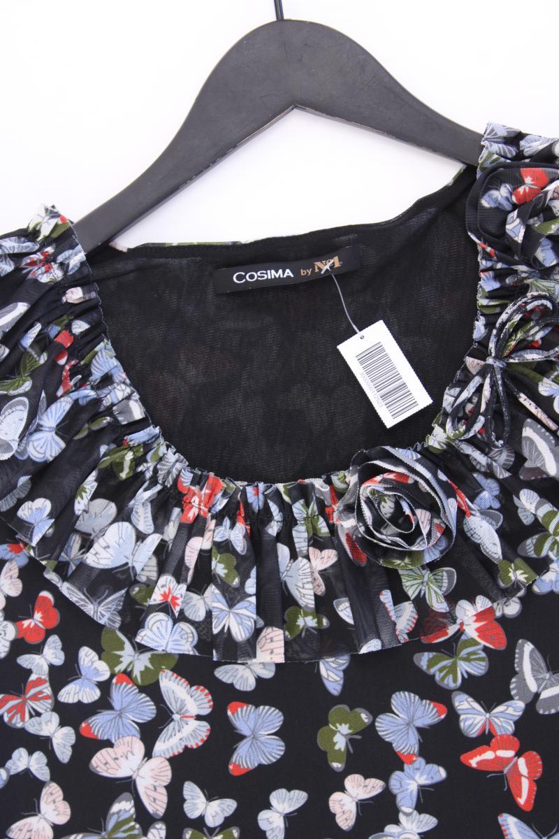 Cosima Classic Bluse Gr. 44 mit Blumenmuster Träger schwarz aus Polyester