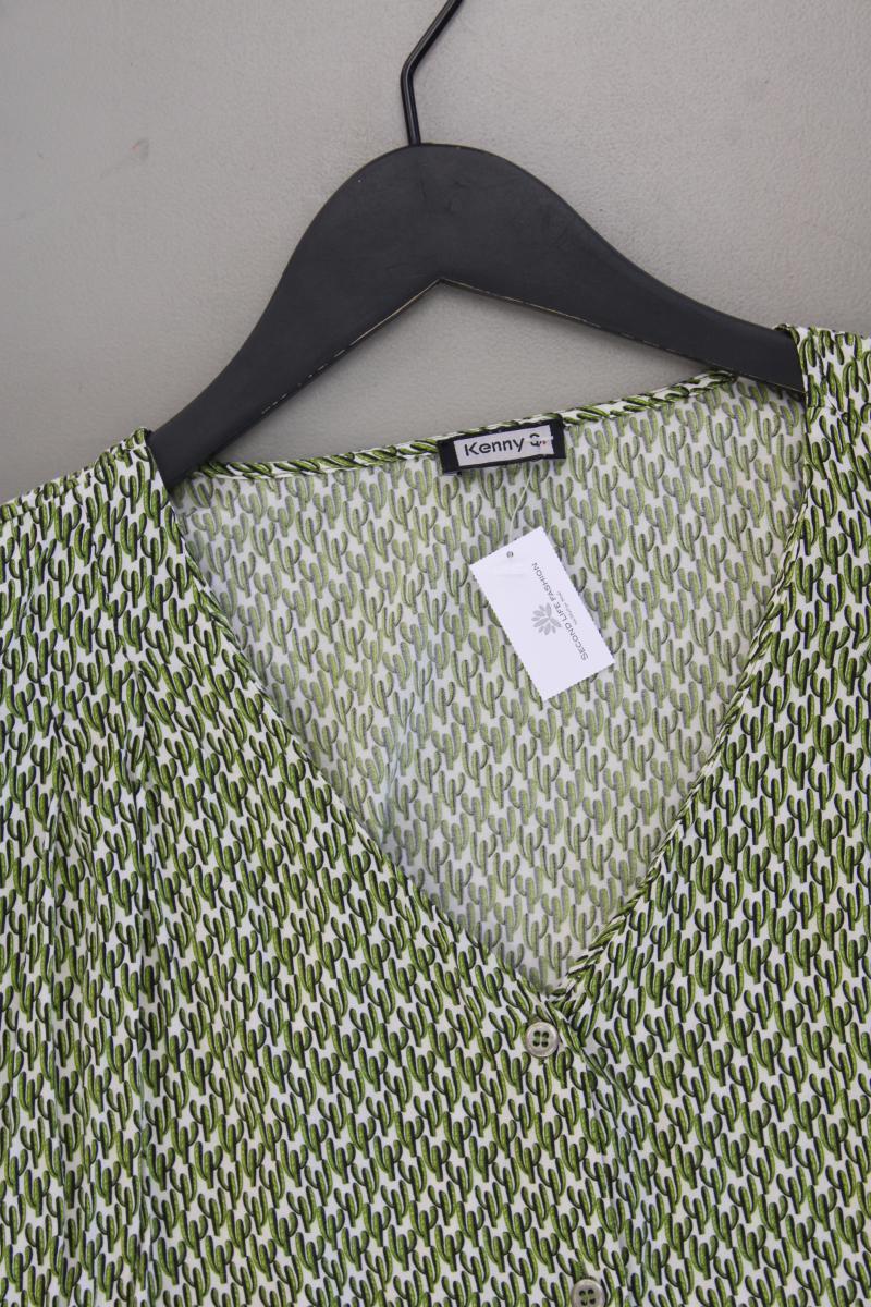 Kenny S. Bluse mit Kaktusmuster Gr. 38 Kurzarm grün