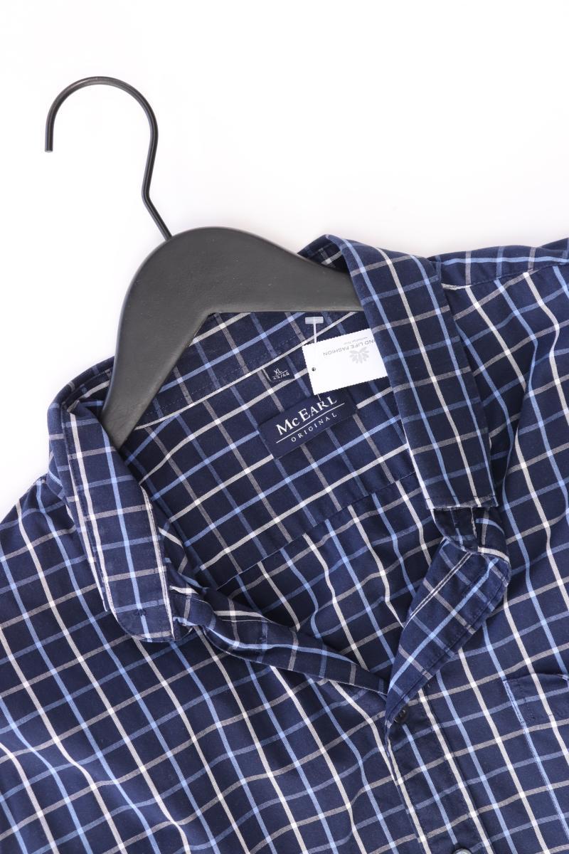 Mc Earl Karohemd für Herren Gr. XL kariert Langarm blau aus Baumwolle