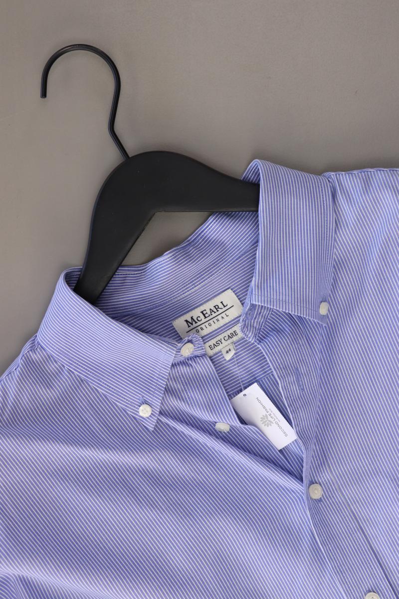 Mc Earl Langarmhemd für Herren Gr. XL gestreift blau aus Baumwolle
