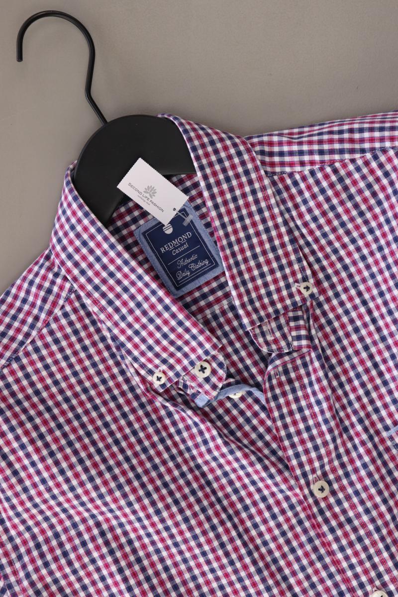 Redmond Karohemd für Herren Gr. XL kariert Kurzarm pink aus Baumwolle