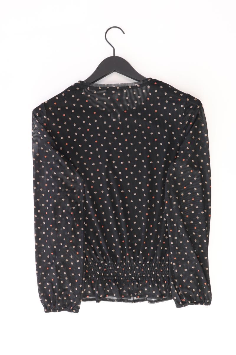 Taifun Chiffonbluse Gr. 38 gepunktet Langarm schwarz aus Polyester