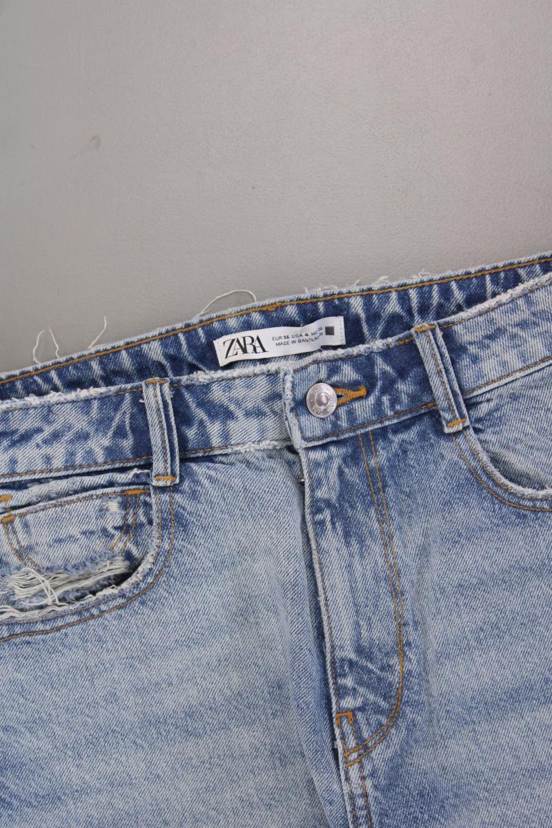 Zara Straight Jeans Gr. 36 blau aus Baumwolle