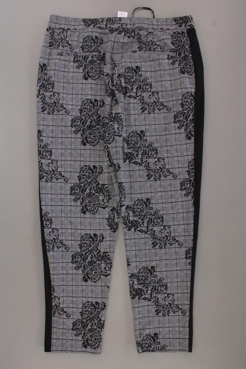Paola Stretchhose Gr. 44 mit Blumenmuster grau aus Polyester