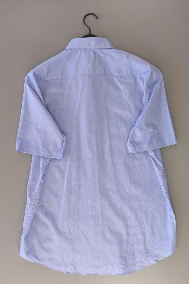 Christian Berg Kurzarmhemd für Herren Gr. Hemdgröße 43 blau aus Baumwolle