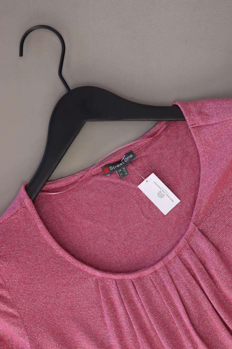 Street One T-Shirt Gr. 38 Kurzarm mit Glitzer rosa aus Viskose