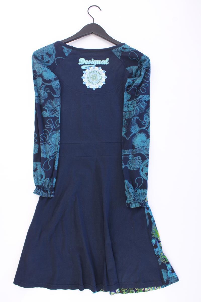 Desigual Langarmkleid Gr. S mit Blumenmuster blau aus Baumwolle