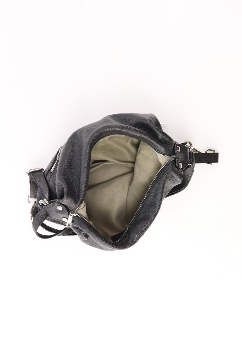Schultertasche schwarz aus Leder