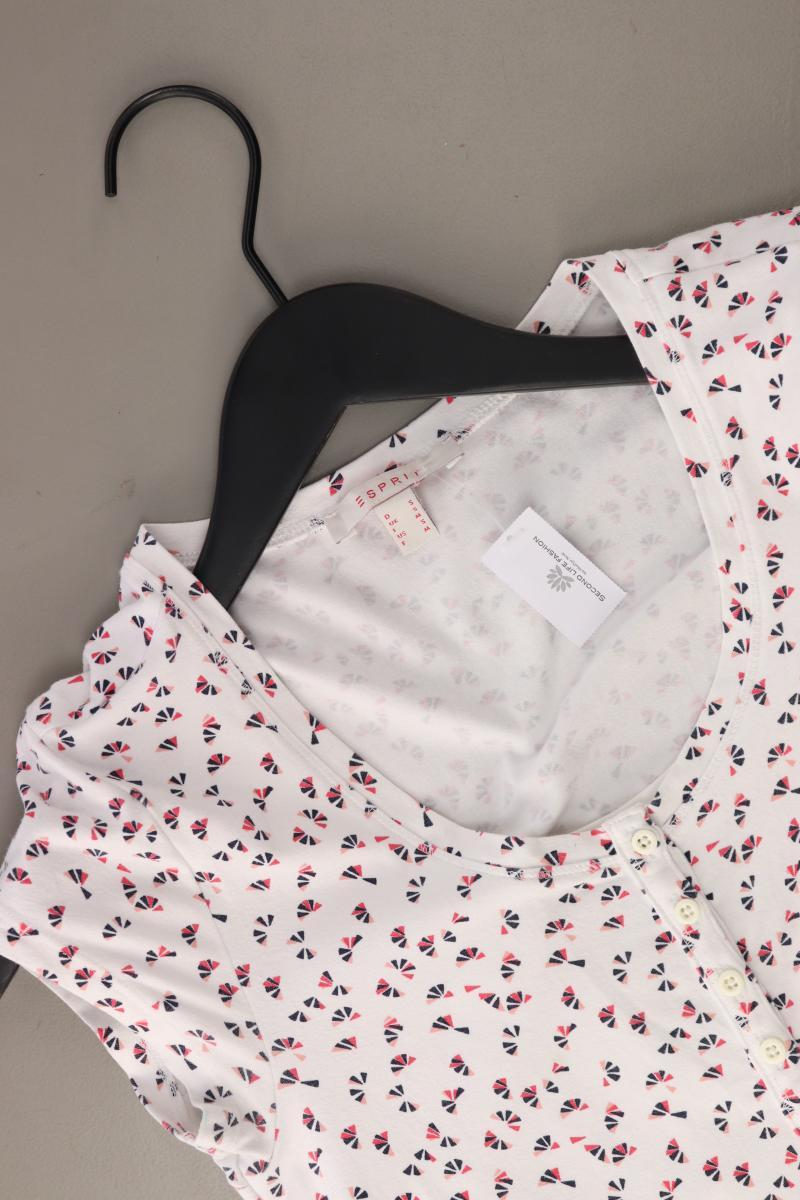 Esprit Printshirt Gr. S Kurzarm weiß aus Baumwolle