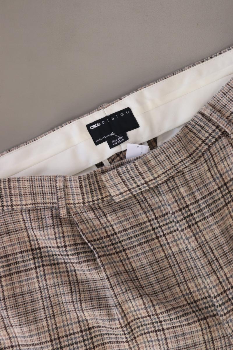 Asos Hose Gr. W34/L32 kariert braun aus Polyester