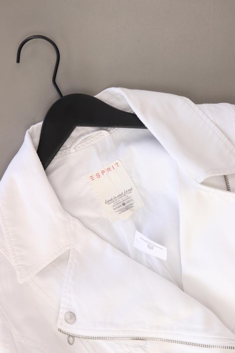 Esprit Übergangsjacke Gr. 44 weiß aus Baumwolle