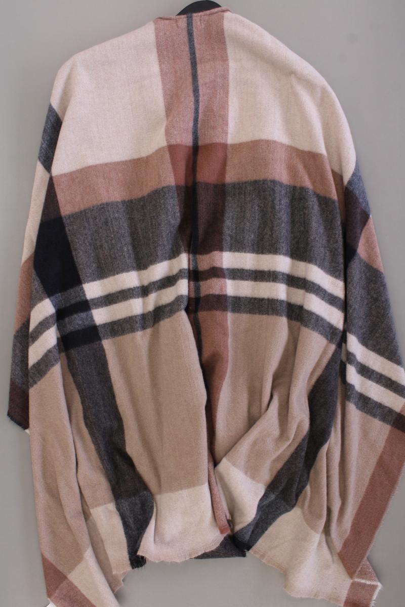 C&A Poncho Gr. OneSize kariert neuwertig creme aus Polyester