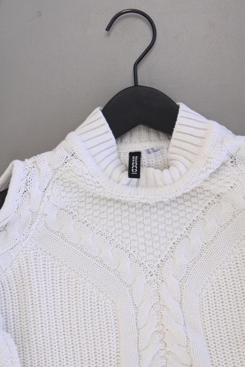 H&M Strickpullover Gr. XS creme aus Baumwolle