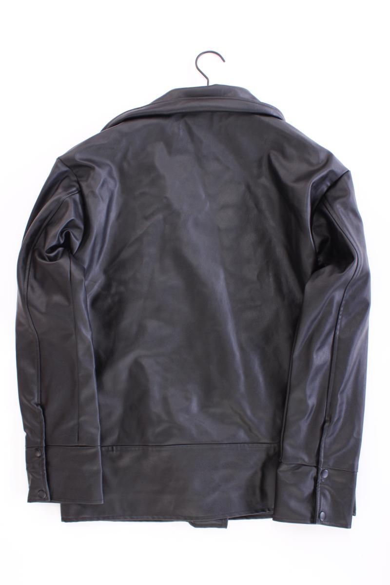 NA-KD Oversize Kunstlederjacke Gr. 34 neuwertig schwarz aus Polyurethan